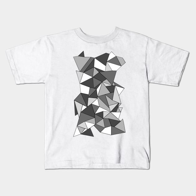 Abstract Collide Grey Outline Kids T-Shirt by ProjectM